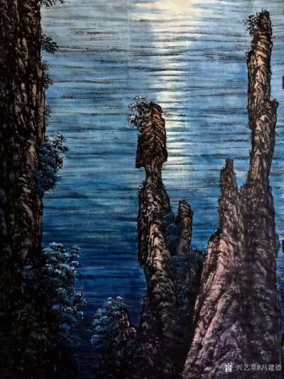 冯建德日记-天气太热啦，画一幅夜景和一副幅雪景找找凉快的感觉！【图2】