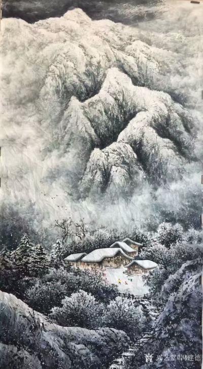 冯建德日记-天气太热啦，画一幅夜景和一副幅雪景找找凉快的感觉！【图4】