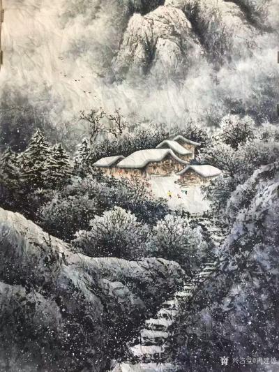 冯建德日记-天气太热啦，画一幅夜景和一副幅雪景找找凉快的感觉！【图5】