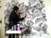 艺术家王立军日记:大尺寸国画《向日葵》，创作中【图0】