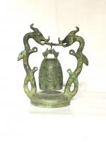 艺术家明清古艺收藏:早年回收 青铜双龙挂钟 双龙做臂 钟挂中央 高25宽22皮克【图3】