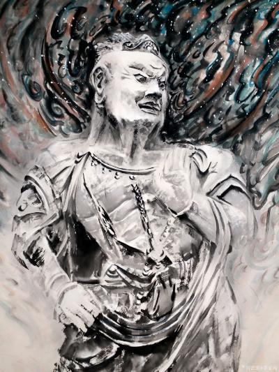 李亚南日记-龙门石窟奉先寺金刚力士像【图2】