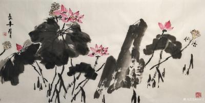 田君才日记-一组国画大写意荷花,【图23】