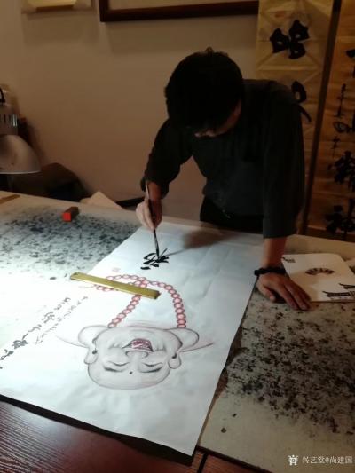 尚建国日记-陕西西安的王和平教授是我欣赏、推崇的著名书法家家之一，今天再次拜访王老师工作室，【图1】