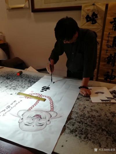 尚建国日记-陕西西安的王和平教授是我欣赏、推崇的著名书法家家之一，今天再次拜访王老师工作室，【图4】