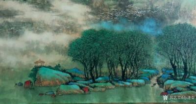 孙逢春日记-江南写生系列国画山水画《太湖人家》 2016年作品；国画山水画《渡口晨曦 》20【图1】