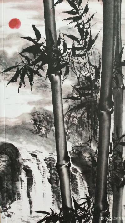 陈奇飞日记-国画花鸟画竹系列作品《中华气节》《凌风傲雪》《竹报平安》，竹，一生正气，从没有坏【图2】