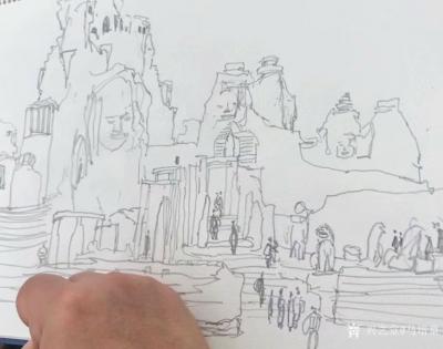 马培童日记-十六人学张仃老师写生理念，铸李可染老师逆光法。
  焦墨，经过百年历练，正以前【图2】