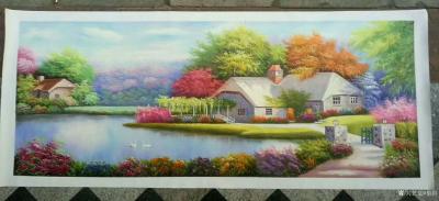 黎群日记-最近为客户完成的风景油画作品，有乡村美景，有梦幻仙境，可指定绘制，可来图订制。【图1】