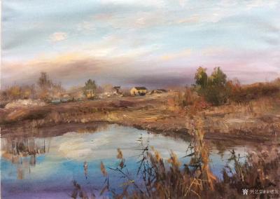 宋德发日记-水粉画近作《乡路》，满满的都是儿时的记忆，与君分享，欢迎交流。【图4】