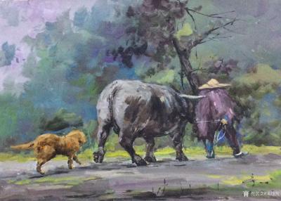 宋德发日记-水粉画近作《乡路》，满满的都是儿时的记忆，与君分享，欢迎交流。【图5】