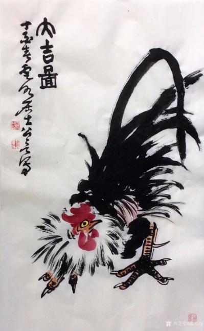 龚光万日记-国画花鸟画，回望曾经的作品，小《鸡》系列，7幅，供大家欣赏【图5】