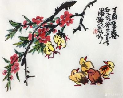 龚光万日记-国画花鸟画，回望曾经的作品，小《鸡》系列，7幅，供大家欣赏【图7】