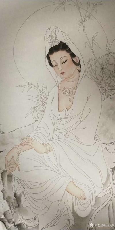 孙静涛日记-正在画观音菩萨，快完工了，晒晒图，与大家分享【图1】