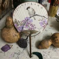 艺术家徐能凯日记:扇面花鸟画《春风何处不花开》
去年在院子里种的葫芦，摘下来【图3】