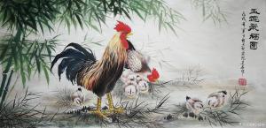 宁建华国画作品《五德福聚图》价格1200.00元