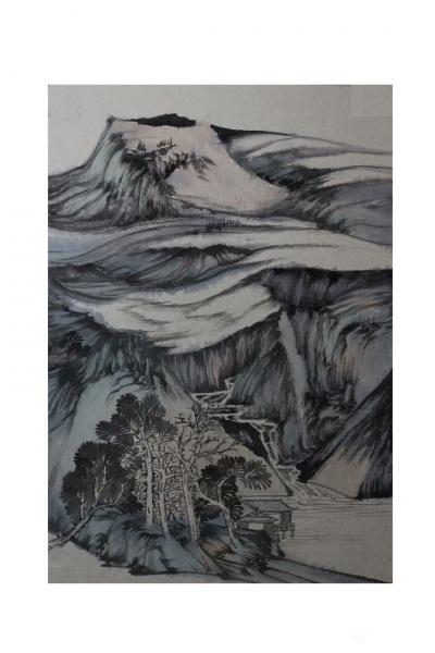 任振山日记-国画山水画《壑碧溪回》《云满山巅树满溪》尺寸136/68cm，敬请欣赏，欢迎关注【图4】