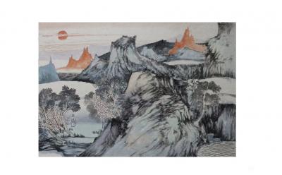 任振山日记-国画山水画《壑碧溪回》《云满山巅树满溪》尺寸136/68cm，敬请欣赏，欢迎关注【图5】