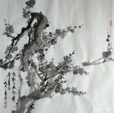 陈奇飞日记-国画花鸟画，梅、兰、竹、菊，《老干已成铁，逢春又着花》《露涤铅粉节，风摇青玉枝。【图1】