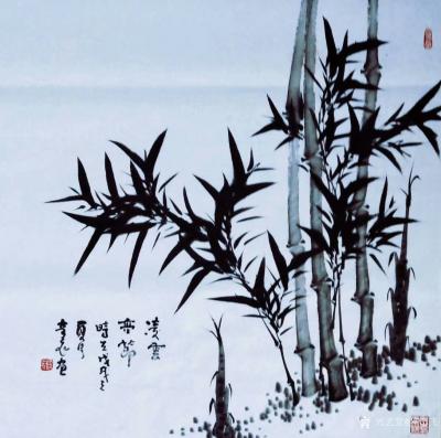陈奇飞日记-国画花鸟画，梅、兰、竹、菊，《老干已成铁，逢春又着花》《露涤铅粉节，风摇青玉枝。【图3】