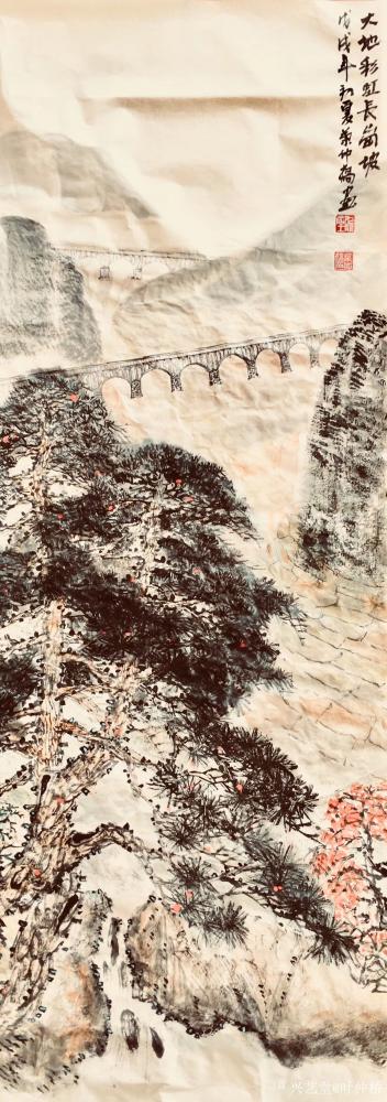 叶仲桥日记-惠州大湖美术馆二位馆长到访、共商合作发展！朋友走了，我这张作品也完成了。【图2】