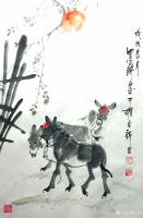 艺术家王文明日记:国画动物画～《驴》系列。《终生无求，但得裹腹》《墨耕图》
【图1】
