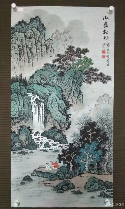 谷风日记-晒一组6幅风格近似的国画山水画《春江泛舟》《春江渔乐》《春风得意》《山泉松风》【图5】