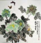 田光荣日志-国画牡丹新作《花开富贵》，四尺斗方，“兆树玉玲兄嫂雅存”，【图1】