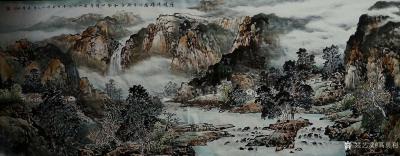 高勇利日记-国画山水画《座攬清暉萬川月，胸懷和氣四時春》
尺寸：小六尺山水180*69CM【图2】