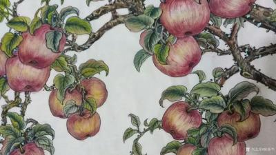 陈新兴日记-刚画完的创意‘’烟台苹果‘’，定制国礼画作品，欢迎朋友指教，欣赏。【图2】