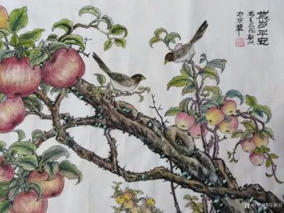 陈新兴日记-刚画完的创意‘’烟台苹果‘’，定制国礼画作品，欢迎朋友指教，欣赏。【图3】