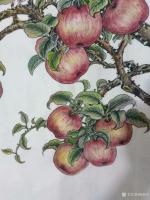 艺术家陈新兴日记:刚画完的创意‘’烟台苹果‘’，定制国礼画作品，欢迎朋友指教，【图3】