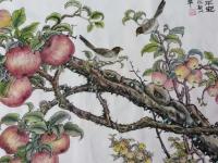 艺术家陈新兴日记:刚画完的创意‘’烟台苹果‘’，定制国礼画作品，欢迎朋友指教，【图5】