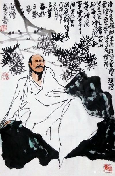 徐立业日记-发一组国画人物画，敬请欣赏。
灯芯化烬意正熟，残墨添干笔难丢，字字句句掏心肺，【图1】