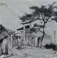 艺术家张喜才日记:写生作品，山水画《龙湖古寨》。【图0】