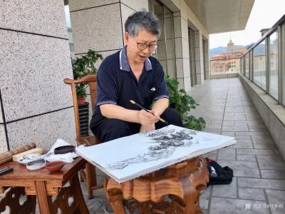 叶仲桥日记-中国国画院岭南分院云浮写生创作基地挂牌后的第一次写生创作，院长王维星、著名画家李【图5】