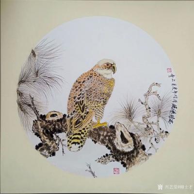 柳士才日记-应两位好友邀请，画的小萌虎，小猴子，小鸟，动物画各一幅。尺寸50*50cm，请欣【图5】