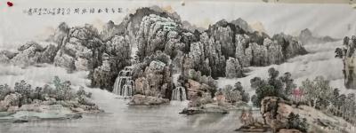 陈庆明日记-国画山水画一组，福地系列《家在青山绿水间》《福地家园》《双溪图》《溪至家门》《溪【图1】