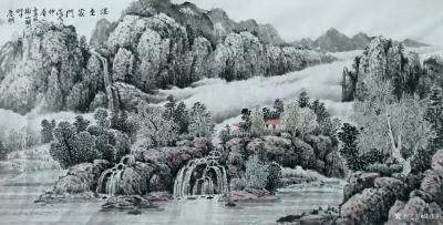 陈庆明日记-国画山水画一组，福地系列《家在青山绿水间》《福地家园》《双溪图》《溪至家门》《溪【图5】