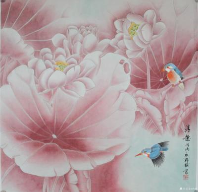 韩梅日记-工笔花鸟画欣赏《神仙伴侣》，《丰盈》，《清趣》，尺寸60×60cm。喜欢可订制【图1】