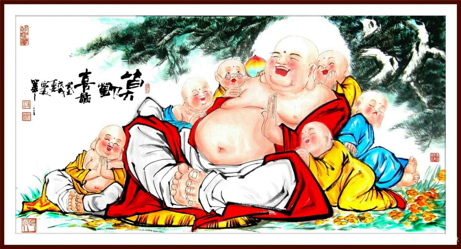 潘宁秋国画作品《《皆大欢喜图》》【图0】