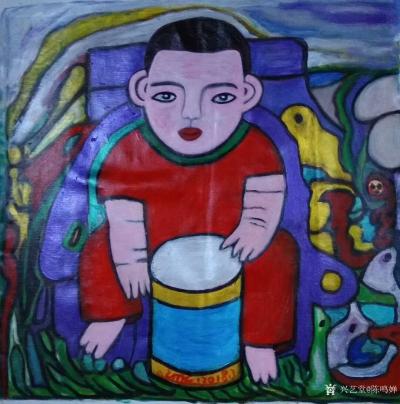 陈鸣婵日记-最近创意作品与你分享，有点穿越时空:《悟道》《童年》《古城》。【图5】