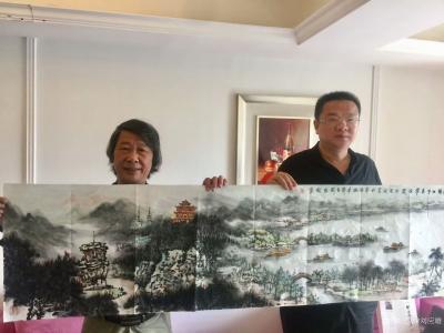 刘应雄日记-刘应雄常徳采风写生作品-------《太陽山下春常在》。画面以太陽山和柳叶湖为素【图6】