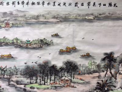 刘应雄日记-刘应雄常徳采风写生作品-------《太陽山下春常在》。画面以太陽山和柳叶湖为素【图8】