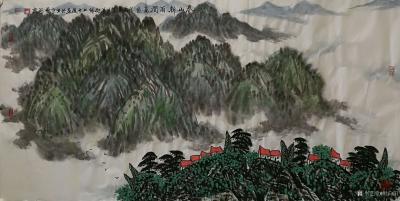 叶向阳日记-翰墨颂中华:国画山水画《春山新雨润万家》。恭请亲朋好友共同分享并雅正。谢谢。【图1】