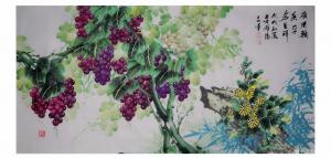 艺术品图片：艺术家党文军国画作品名称《硕果飘香》价格1200.00 元
