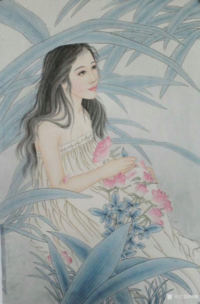 韩梅日记-新近完成的现代工笔人物画8幅，尺寸四尺三开，敬请欣赏。【图7】