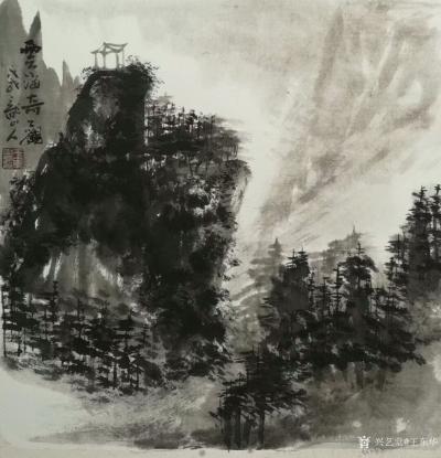 王东华日记-这几天的作品，请正之
书法扇面《清气如兰》《数风流人物还看今朝》。
国画山水【图6】