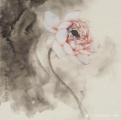 逸品莲堂-卢梦阳日记-吴文莉老师国画荷花作品一组，《如意》《慧心》《心如宝月映琉璃》
莲花表示由烦恼【图1】