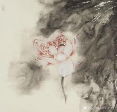 逸品莲堂-卢梦阳日记-吴文莉老师国画荷花作品一组，《如意》《慧心》《心如宝月映琉璃》
莲花表示由烦恼【图3】